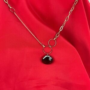 Vintage Necklace 925 silver Faceted Teardrop Pendant Fashion Jewelry